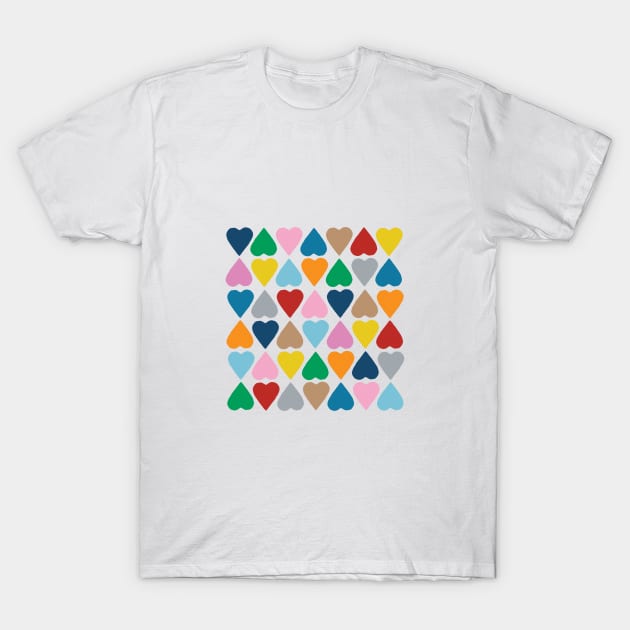 Diamond Hearts Navy T-Shirt by ProjectM